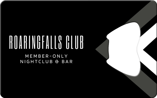 Roaringfalls Club Business Card Bottle Opener Front