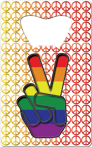 Rainbow Love Card Bottle Openers Front