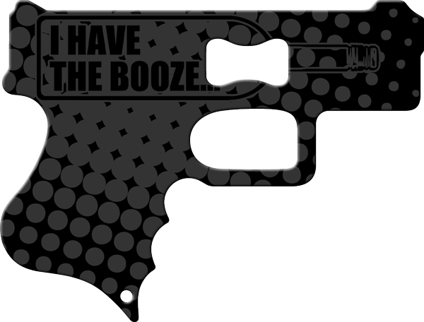 Booze Rules Gun Bottle Opener Front