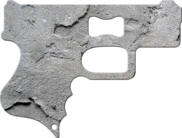 Concrete Gun Bottle Opener Front