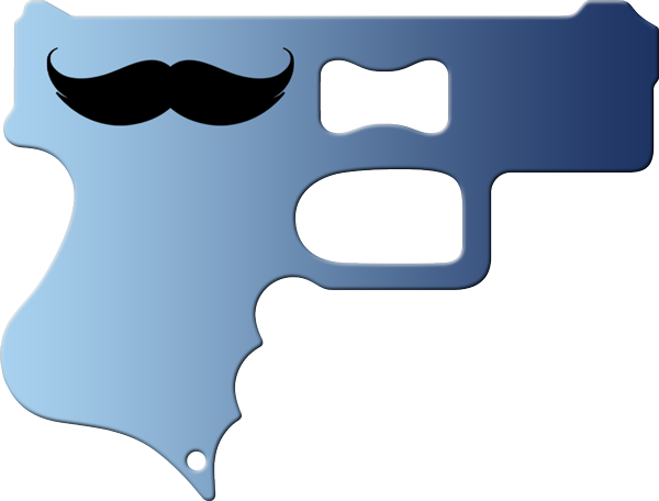 Free Mustache Ride Gun Bottle Opener Front