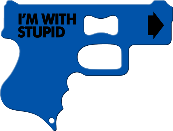 Im With Stupid Gun Bottle Opener Front