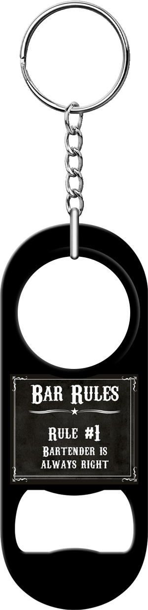 Bar Rules Bartender Mini Bottle Opener Front
