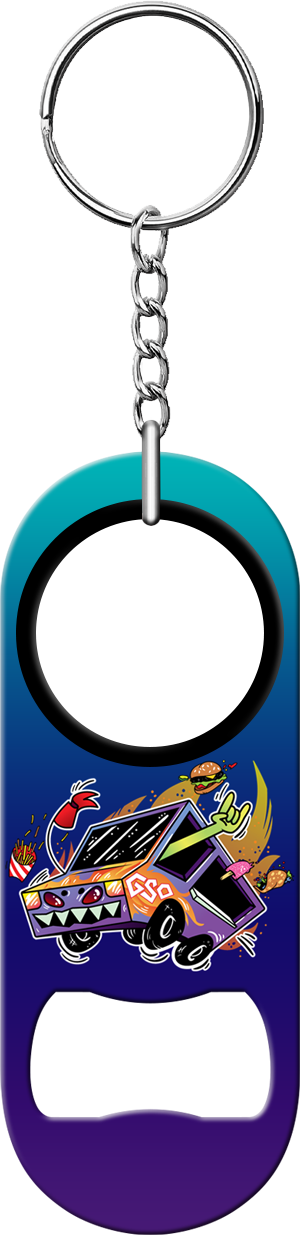 Greenboro Food Truck Bartender Mini Bottle Opener Front