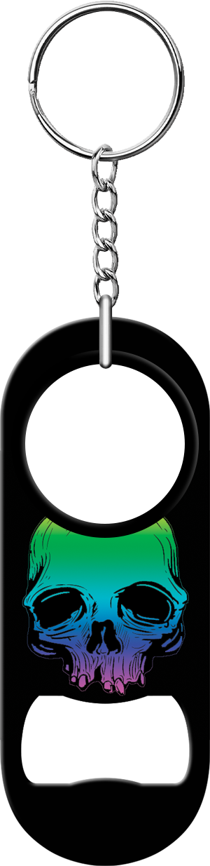 Rainbow Skulls Bartender Mini Bottle Opener Front