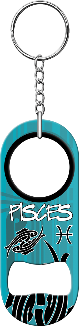 Zodiac Pisces Bartender Mini Bottle Opener Front