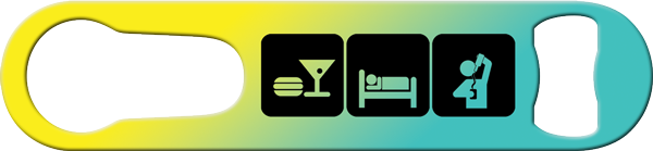 Eat Sleep Bartend Pour Spout Remover Custom Bottle Opener Front